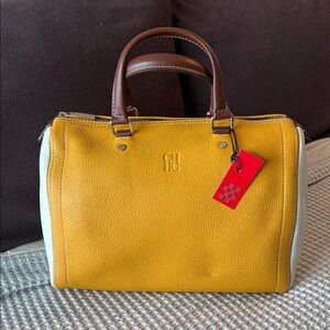 Carolina Herrera Andy 8 Yellow and Brown Bag
